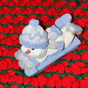 Enesco Blue and White Snowman Holiday Decor